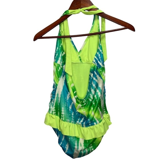 Justice One Piece Halter Top Tie Dye Bathing Suit Size 16 - Picture 2 of 6